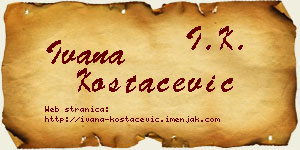 Ivana Kostačević vizit kartica